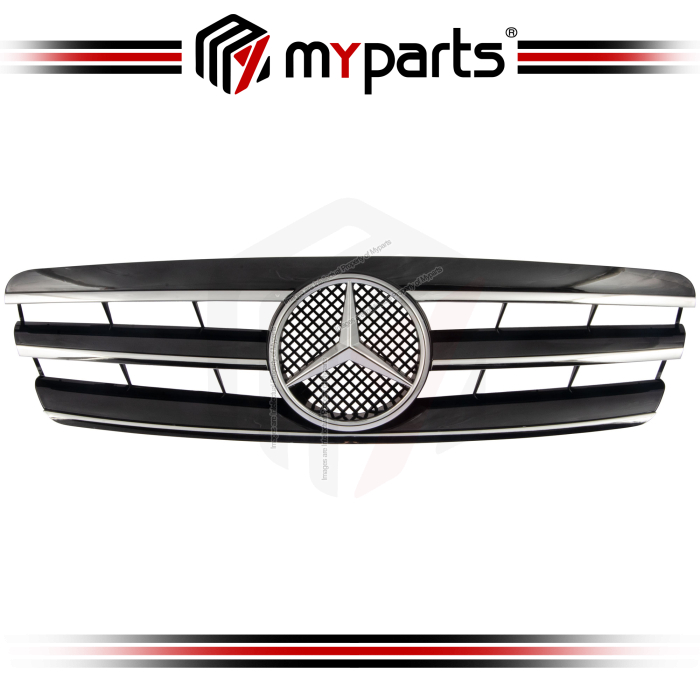 Myparts Fits Mercedes-Benz C-class (With 3 Lines) W203 2000-2007 Front Radiator Main Grille Grill | 1 Unit