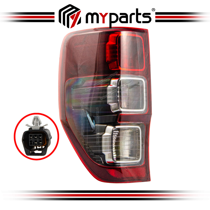 TYC Fits Ford Ranger PX Series UTE ( Wildtrak ) 2011-2022 | (Black) Taillight Tail Light Rear Lamp | LH LHS Left Hand (Passenger Side)