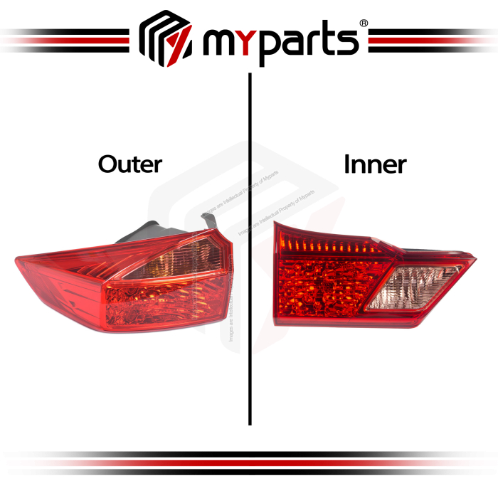 TYC Fits Honda City Sedan GM Series 3 2017-2020 | 1.5E / 1.5S Outer Taillight Tail Light Rear Lamp | Pair LH Left (Passenger) + RH Right (Driver)