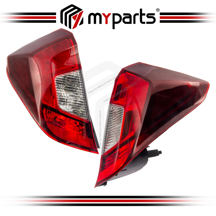 Myparts Fits Honda Jazz GK T5A 2014-2021 (Smoke) Taillamp lamp Taillight Tail Light Rear | Set LH Left Hand Side + RH Right Hand Side