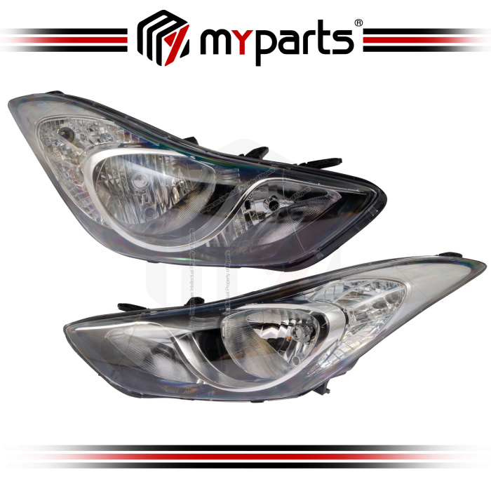 Myparts Hyundai Elantra MD Series 2011-2014 Headlamp Head Lamp Light Lampu Depan | Pair LH LHS Left (Passenger) + RH RHS Right (Driver)