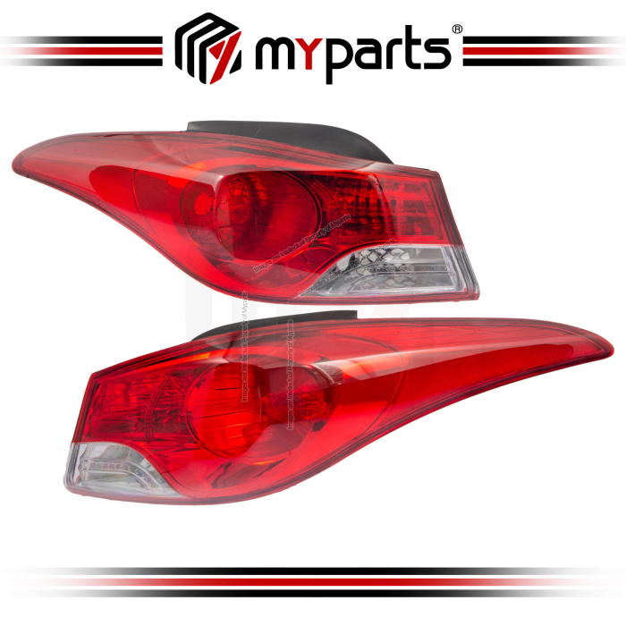 Myparts Fits Hyundai Elantra MD Series 2011-2014 Tail Lamp Tail Light Rear Taillamp Taillight | Set LH Left Hand Side + RH Right Hand Side