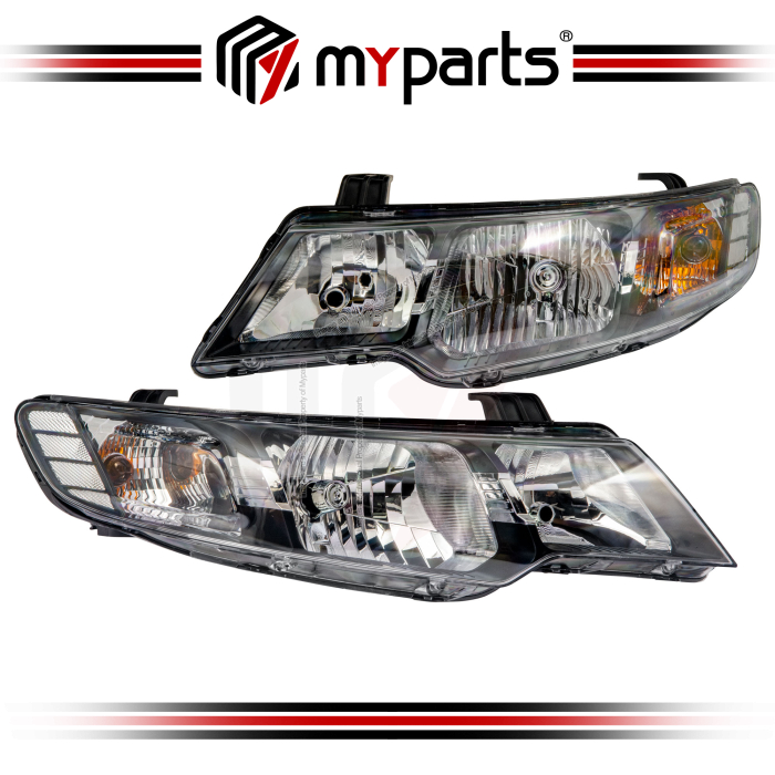 Myparts Kia Forte Sedan 2009-2013 | Headlamp Head Lamp Headlight Head Light Front | Set LH Left Hand Side + RH Right Hand Side
