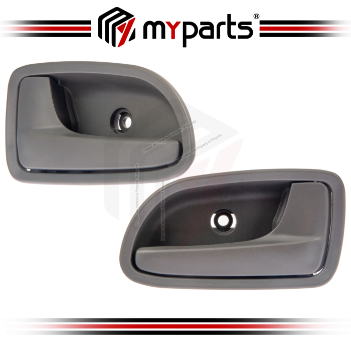 Myparts Fits Kia Rio DC 2003-2005 | REAR Inner Interior Door Handle (Grey) | Set LH Left Side + RH Right Side