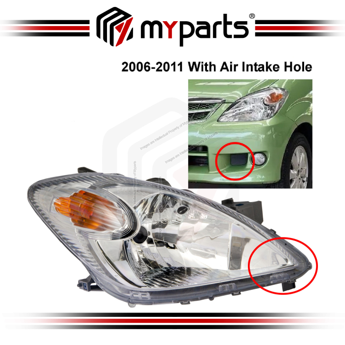Myparts Fits Toyota Avanza F600 Series 2006-2011 Head Lamp Head Light Front Headlamp Headlight | RH Right Hand (Driver Side)
