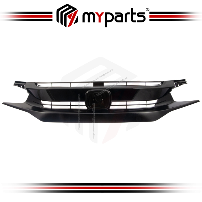 1 Unit | Myparts Fits Honda Civic FC 2016-2021 (Black) Front Radiator Grille Grill