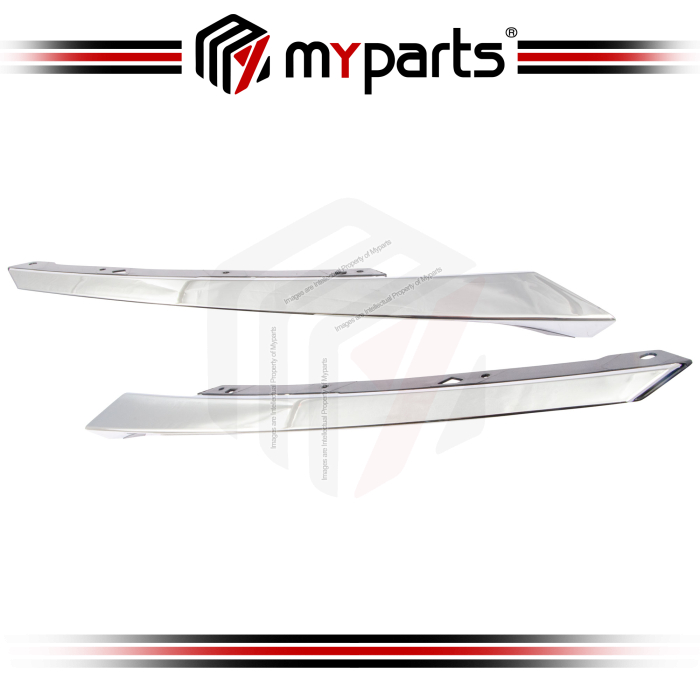 Myparts Fits Honda Civic FC 2016-2021 (Chrome) Head Light Head Lamp Moulding Garnish |  Set LH Left Hand Side + RH Right Hand Side
