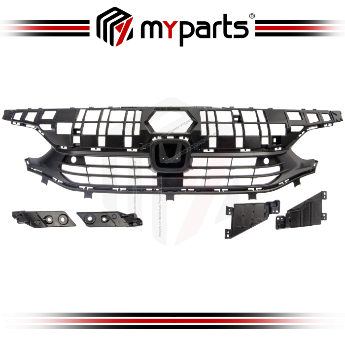 Myparts Honda Civic FE Pre-Facelift 2022-2024 (Standard, Matte Black) Front Radiator Main Grille Grill | 1 Unit