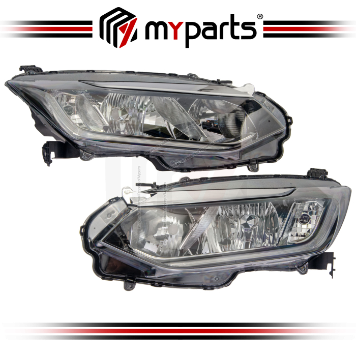 Myparts Fits Honda City GM T9A Facelift 2017-2020 (With DRL, No LED) Head Lamp Head Light Front | Pair LH Left (Passenger) + RH Right (Driver)