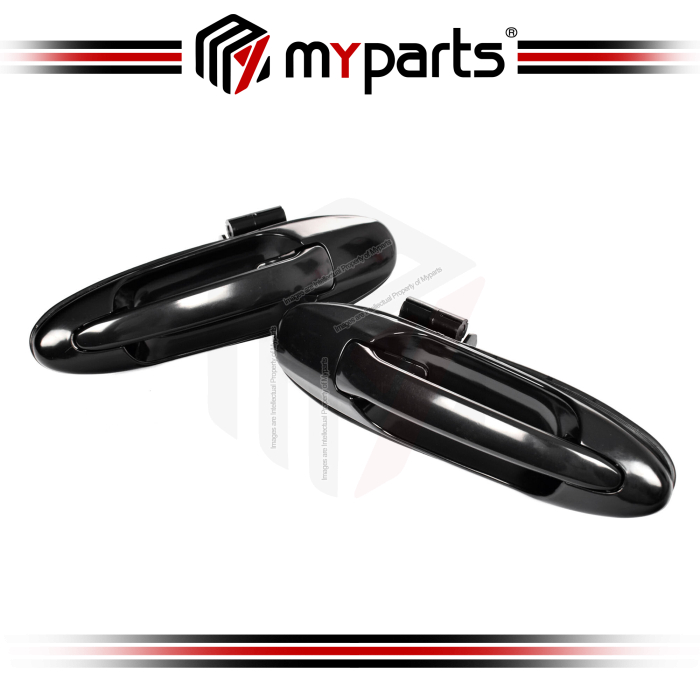 Door Handle Outer Rear (Black) (Set LH+RH)