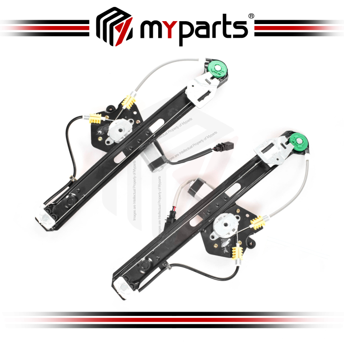 Myparts Fits BMW 3 Series E46 Sedan Wagon 1998~2005 | Rear Electric Power Door Window Regulator (With Motor) | Set Of LH LHS Left + RH RHS Right