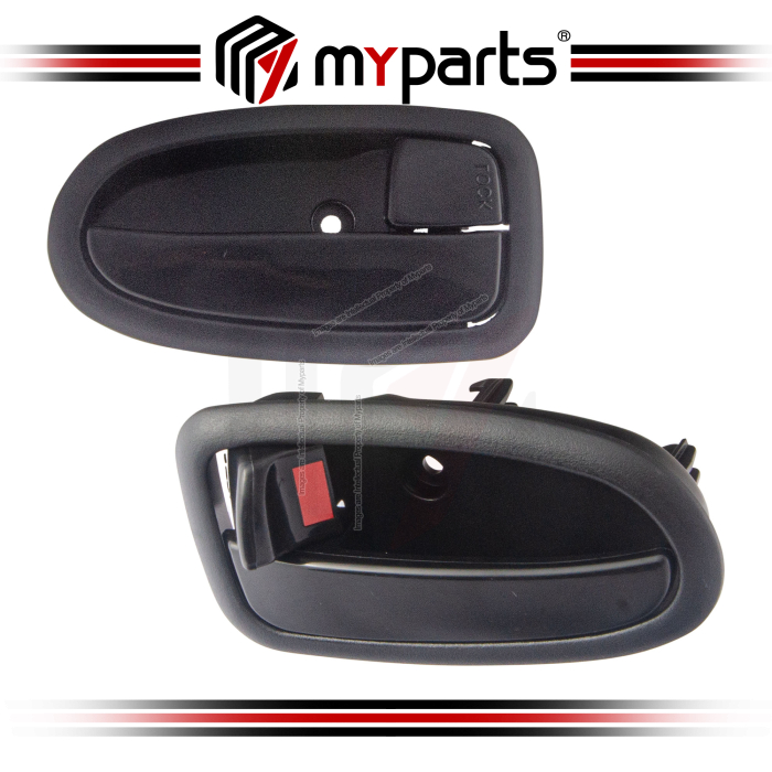 Door Handle Inner (Rear, Black) (Set LH+RH)