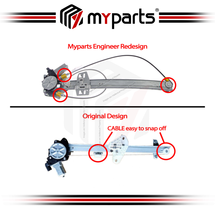 Door Window Regulator REAR (With 2 Pins Motor)