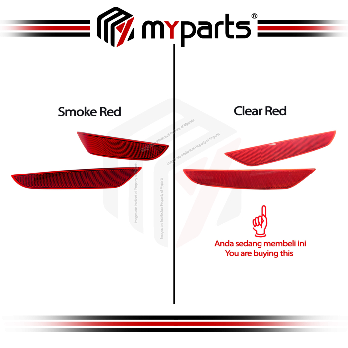 Rear bumper Reflector (Clear Red -11/2009) (Set LH+RH)