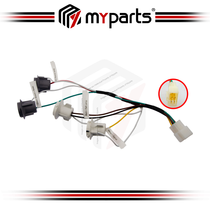 Myparts Fits Toyota Vios Sedan NCP42 2002-2007 | Tail Lamp Socket (4 Socket Type) | LH Left Hand Side = RH Right Hand Side