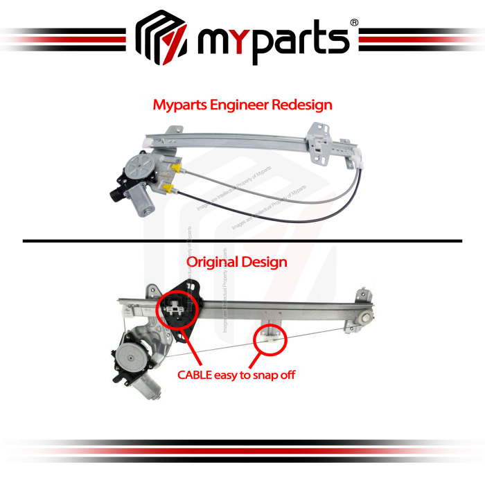 Door Window Regulator FRONT (Electric With 6 Pins Motor)