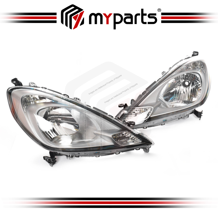 Head Light (Silver Chrome) (Set LH+RH)