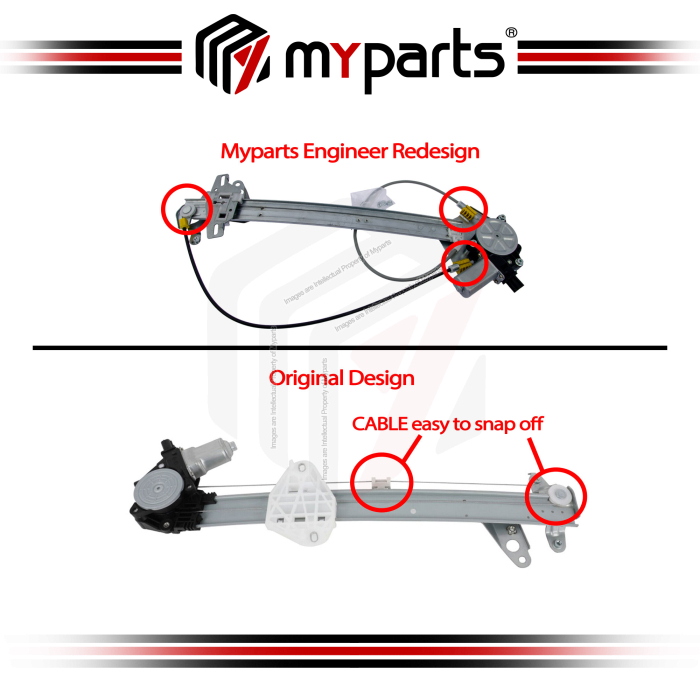 Door Window Regulator Front (With 6 Pins Motor)