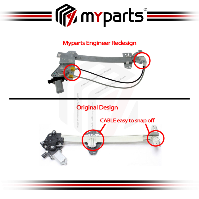 Door Window Regulator Rear (With 2 Pins Motor)