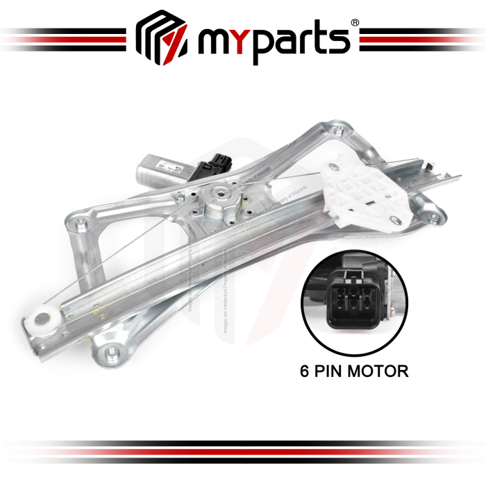 Door Window Regulator Front (With 6 Pins Motor)