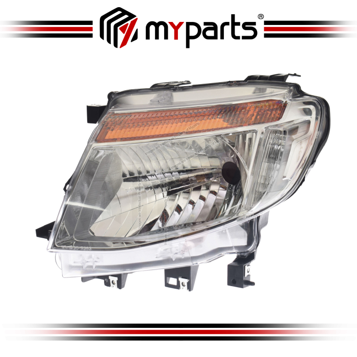 TYC Fits Ford Ranger PX 2011~2015 XLT | Headlight Head Light Front Lamp (Chrome) | LH LHS Left Hand (Passenger Side)