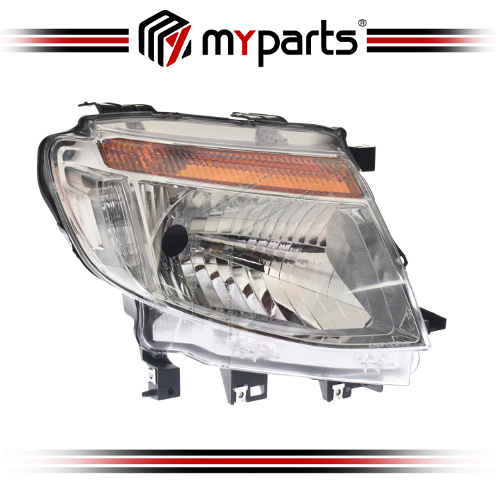 TYC Fits Ford Ranger PX 2011~2015 XLT | Headlight Head Light Front Lamp (Chrome) | RH RHS Right Hand (Driver Side)