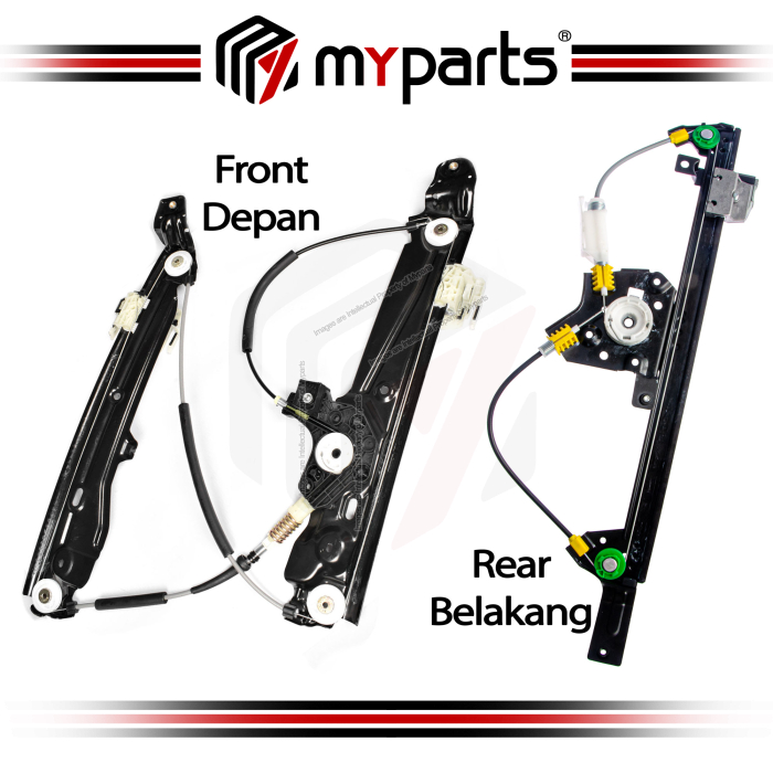 Myparts Fits BMW 5 Series F10 2010-2016 4 Door Sedan Wagon | FRONT Electric Power Door Window Regulator (No Motor) | Set LH Left Hand + RH Right Hand
