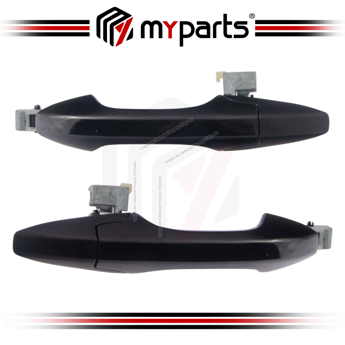 Door Handle Outer Rear (Black) (Set LH+RH)