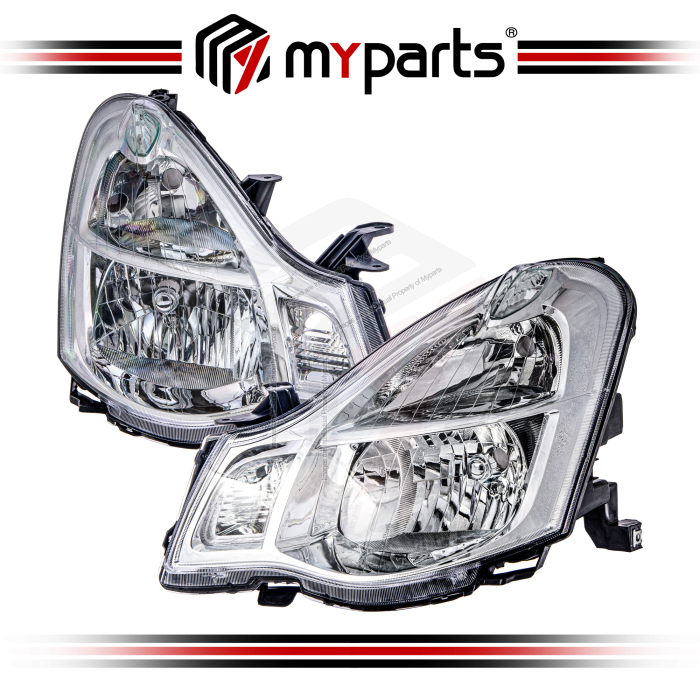 Head Light (Chrome) (White Signal) (Set LH+RH)