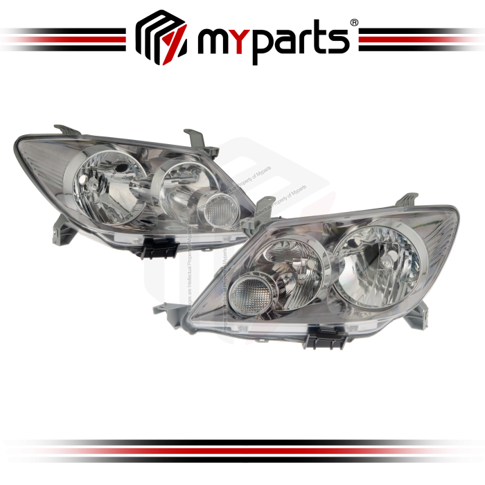 TYC Toyota Fortuner KUN50/60 TGN51/61 2005~2008 | Headlight Head Light Front Head Lamp (Tinted Chrome) | Pair LH Left Hand + RH Right Hand
