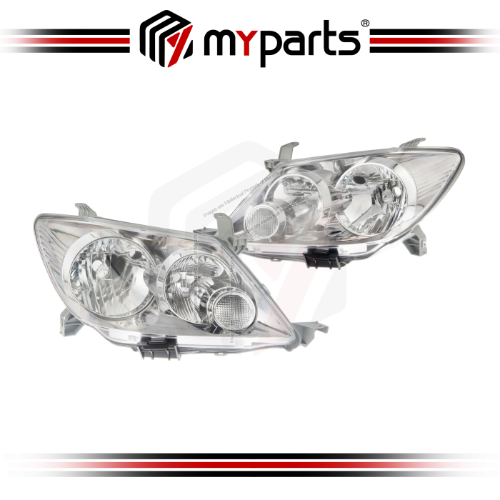 TYC Toyota Fortuner KUN50/60 TGN51/61 2005~2008 | Headlight Head Light Front Head Lamp (Chrome Reflector) | Pair LH LHS Left Hand + RH RHS Right Hand