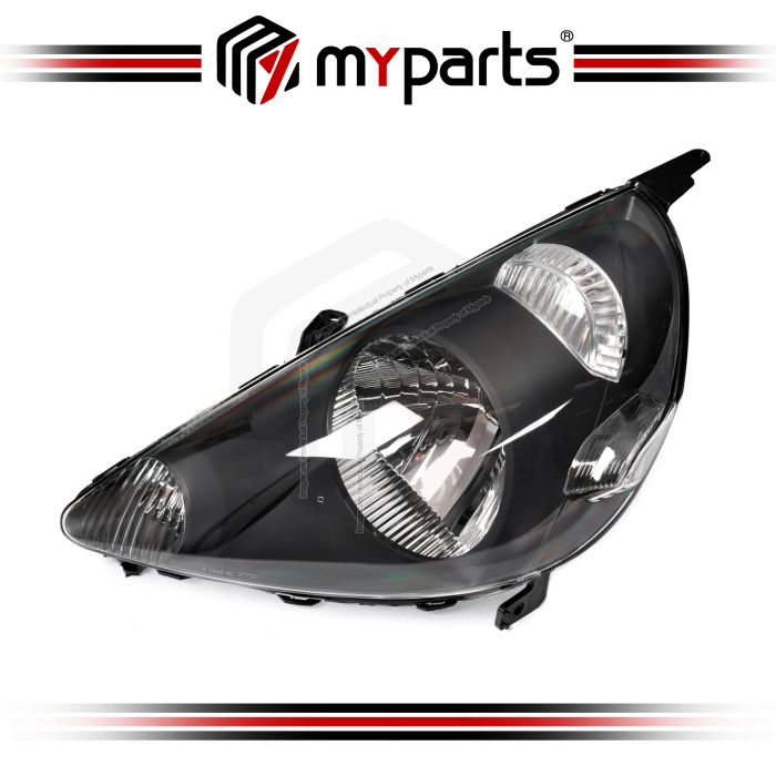 TYC Fits Honda Jazz GD 2002~2004 | Headlight Head Light Front Lamp SAA (Black Reflector) | LH LHS Left Hand (Passenger Side)