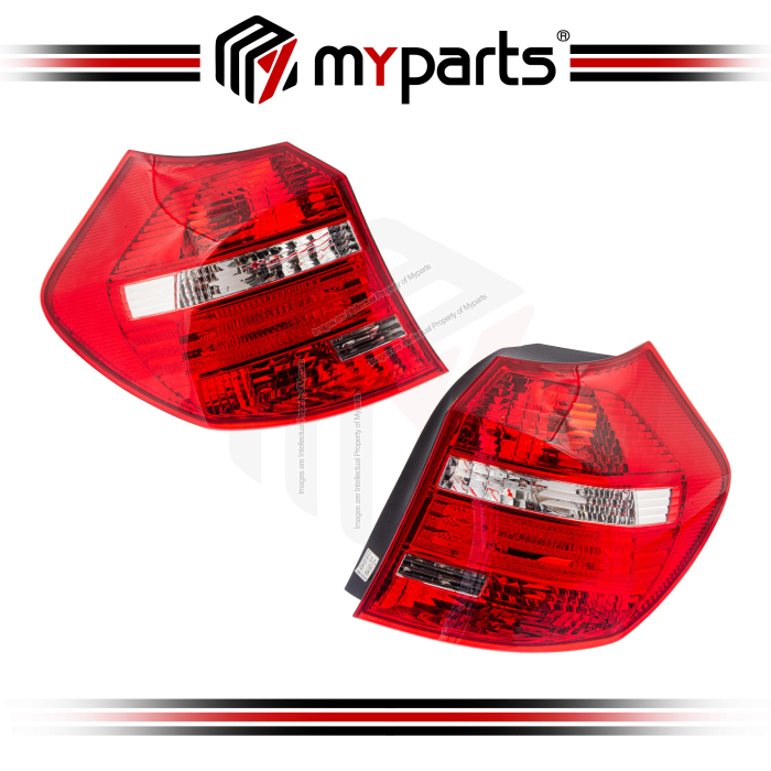 Tail Light (No LED) Clear Red Lens (Set LH+RH)