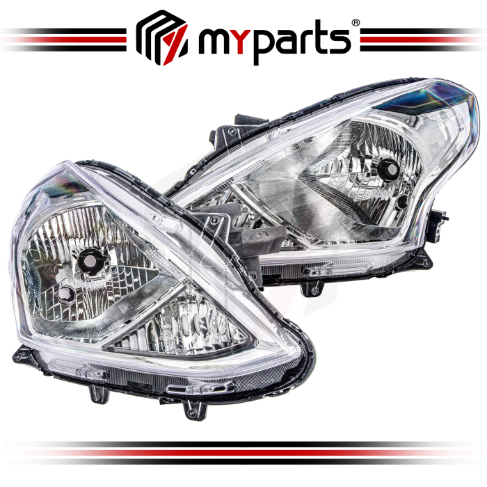 Head Lamp (Chrome, Manual Adjust ) (China) (Set LH+RH)