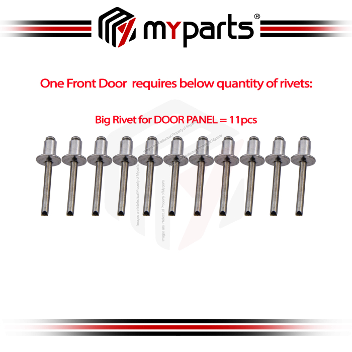 Window Regulator Rivet (For Door Panel = 11 Pcs)