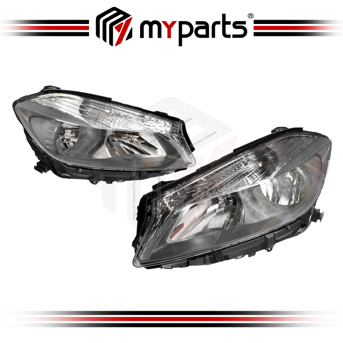 TYC Fits Mecedes Benz A Class W176 2012~2018 | Headlight Head Light Front Lamp (Halogen Type) | Pair LH Left Hand (Passenger) + RH Right Hand (Driver)