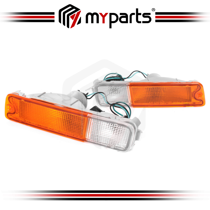 TYC Fits Mitsubishi Triton MK Ute 1996~2006 | Front Bumper Bar Lamp Indicator Park Light | Pair LH Left Hand (Passenger) + RH Right (Drive)