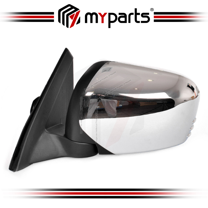 TYC Mitsubishi Triton L200 ML KA KB 2006~2015 Power Side Door Mirror (Chrome) | LH Left Hand (Passenger Side)