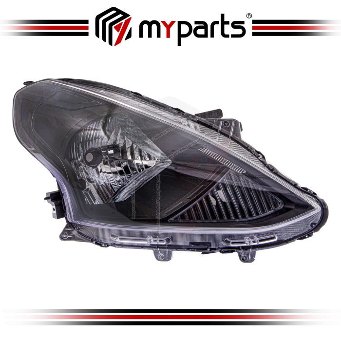 Myparts Fits Nissan Almera N17 Sedan 2014-2019 (Smoke, Electric Adjust) Head Lamp Headlight | RH Right Hand (Driver Side)