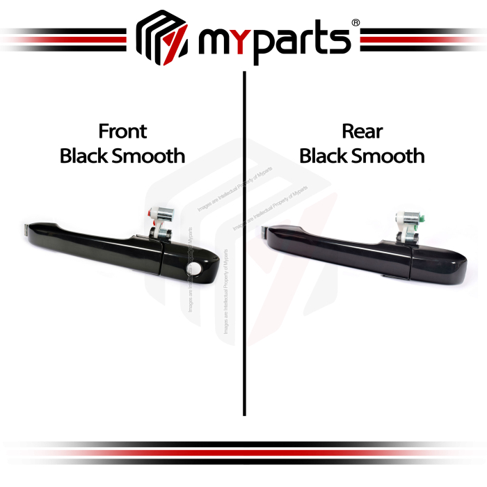 Myparts Fits Honda CRV CR-V RD S9A 2001-2006 | FRONT Outer Door Handle (Smooth Black) | Pair of LH Left Hand (Passenger) + RH Right Hand (Driver)