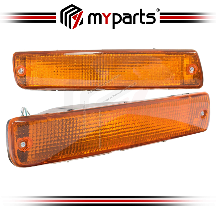 TYC Fits Toyota Landcruiser 80 Series 1990-1998 | Apron Bumper Bar Flasher Turn Lamp Indicator Light | Pair LH Left (Passenger) + RH Right (Driver)