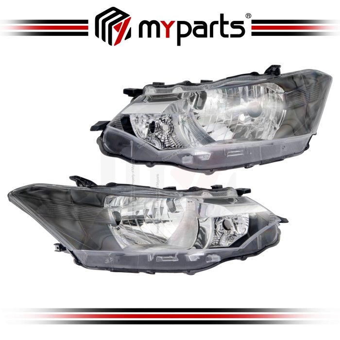 Myparts Fits Toyota Vios NCP150 1.5E 1.5J 2013-2018 (No Projector) Head Lamp Headlamp Front Head Light Headlight |  Set LH Left + RH Right