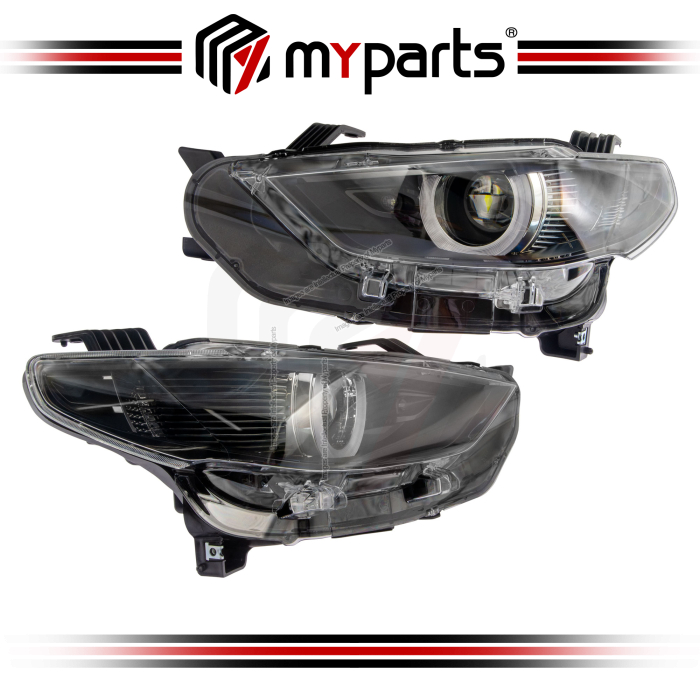 Myparts Fits Mazda BT 50 ZW Series 2022-On Head Lamp Head Light Front (Black Full LED) Headlamp Headlight | Set LH Left Side + RH Right Side