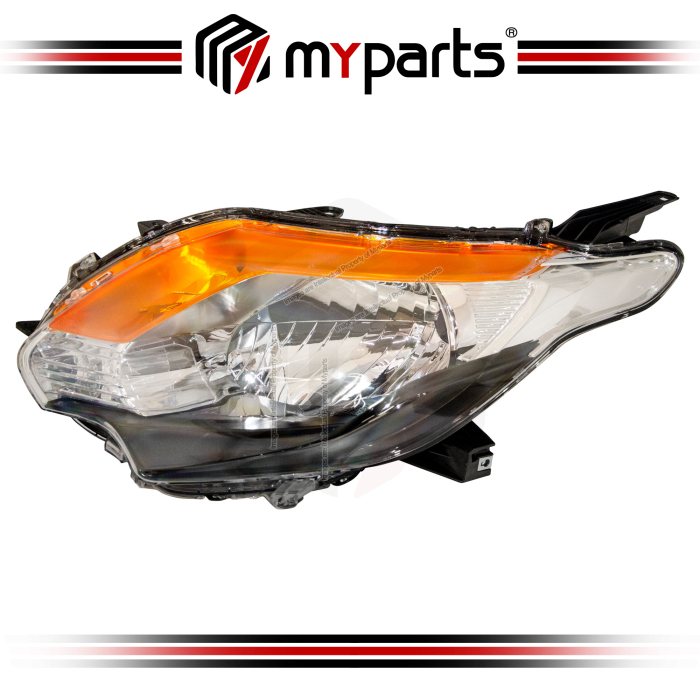 Myparts Fits Mitsubishi Triton Ute MQ KJ KK KL 2015-2018 | (Halogen Black Bezel) Headlight Head Light Front Lamp | LH LHS Left Hand (Passenger Side)