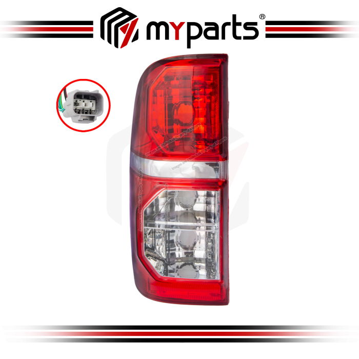 Myparts Toyota Hilux 2WD 4WD Ute 2011-2015 Taillight Tail Light Rear Lamp E Mark Type | LH LHS Left Hand (Passenger Side)