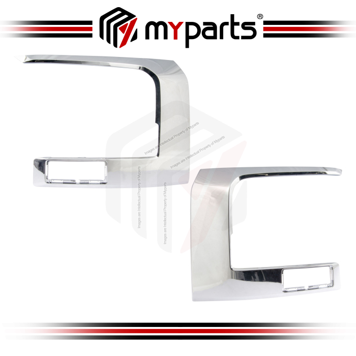 Mitsubishi Triton LC MV 2023-On (High Spec, Chrome) Bumper Front Strip Mould | Set LH Left Hand Side + RH Right Hand Side