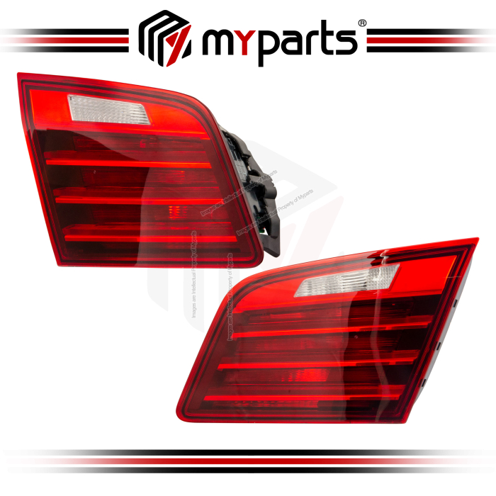 Myparts BMW 5-series F10 2013-2016 | Inner Boot Lid Trunk Taillight Inner Tail Light Tail Lamp | Pair LH LHS Left (Passenger) + RH RHS Right (Driver)