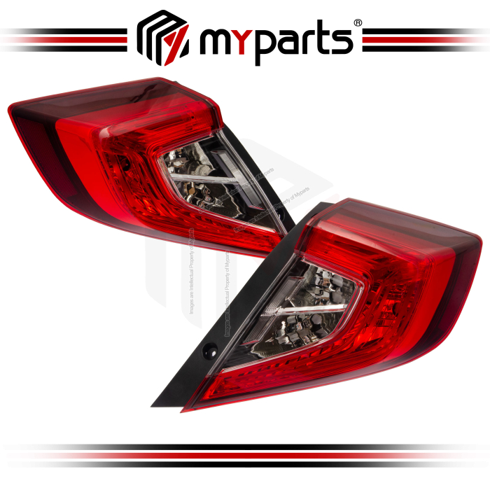Myparts Honda Civic FC 2016-2021 4 Door Sedan | Taillight Tail Light Rear Taillamp Tail Lamp | Set LH Left Hand Side + RH Right Hand Side