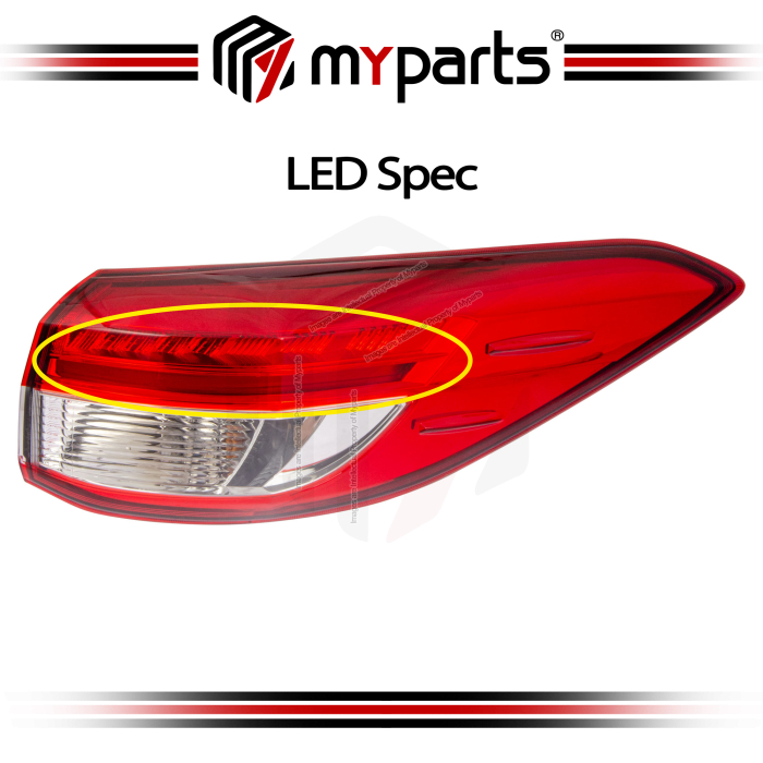 TYC Fits Toyota Vios NCP151 1.5 E/G Spec 2019-2023 Outer Taillight Tail Light Rear Lamp | RH RHS Right Hand (Driver Side)