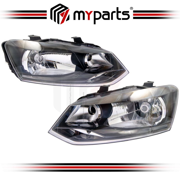 TYC VW Volkswagen Polo 6R 2009-2014 (Non LED) Head Lamp Head Light Front Head light | Set LH Left Hand + RH Right Hand